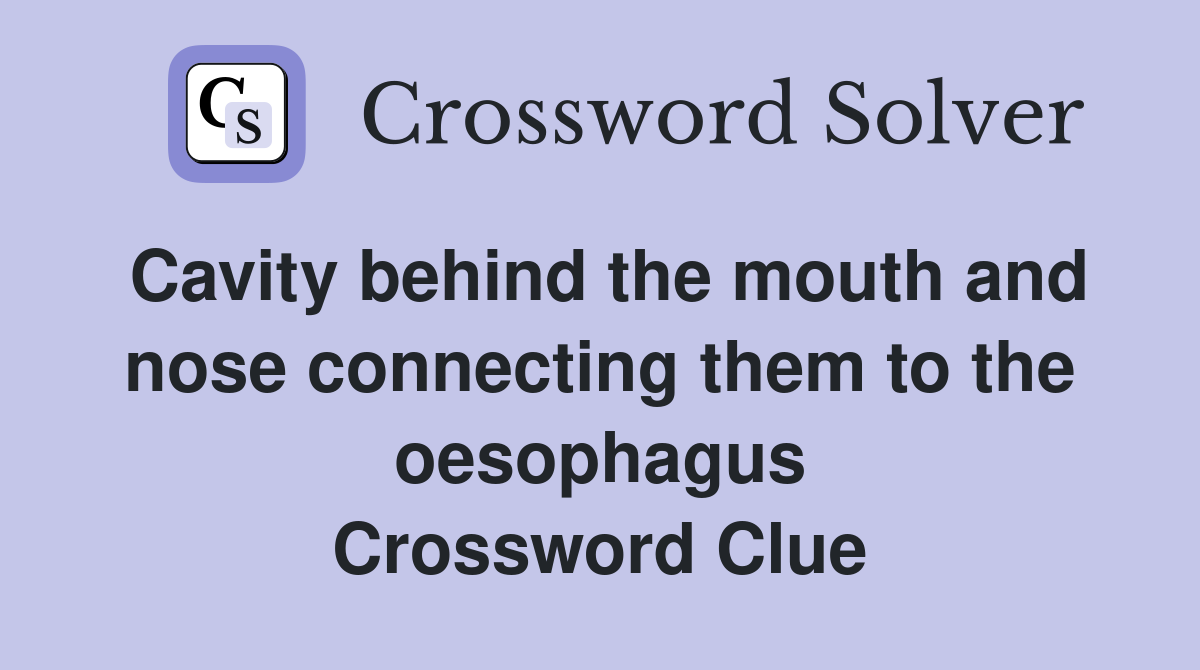 Cavity behind the mouth and nose connecting them to the oesophagus